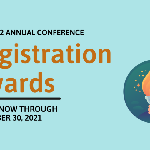 Blue background, hand carrying a torch